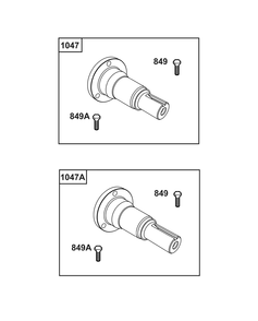 Model 54-61 Engine Accessories Catalog / Stub Shafts Diagram and Parts List for 54E177-0011-J1  Briggs and Stratton Engine